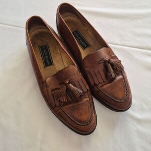 Cole Haan Mens Leather Tassel Loafers Brown Made in Italy Dress Shoes Size 11 D